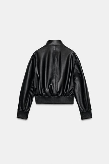 BLOUSON BOMBER EN CUIR ZW COLLECTION LIMITED EDITION - Noir de Zara - Image 6