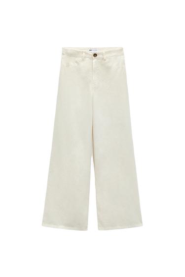 FULL LENGTH LINEN BLEND TROUSERS
