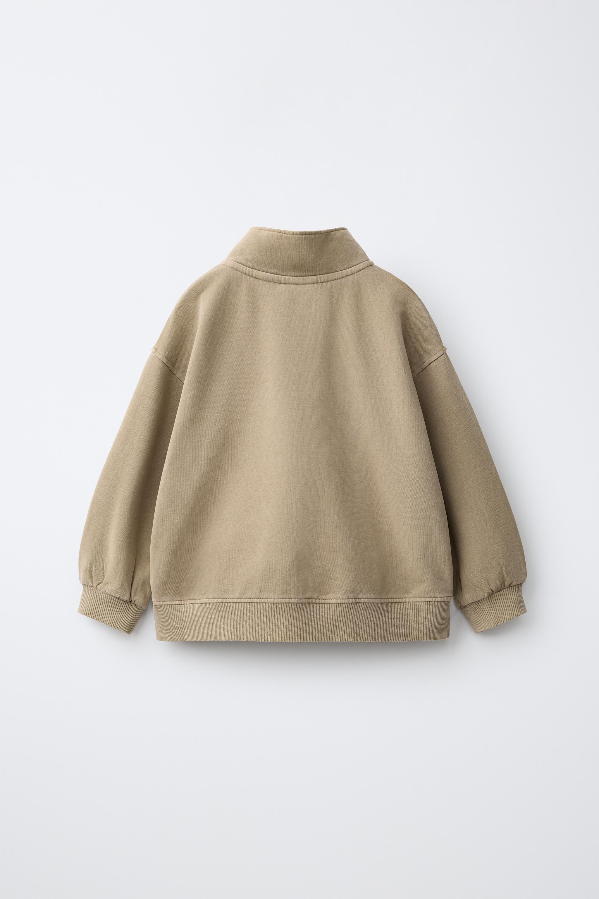 PLAIN ZIP-UP SWEATSHIRT