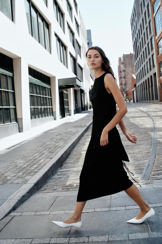 VESTIDO FAJÍN MANGA SISA - Negro de Zara - Imagen 0