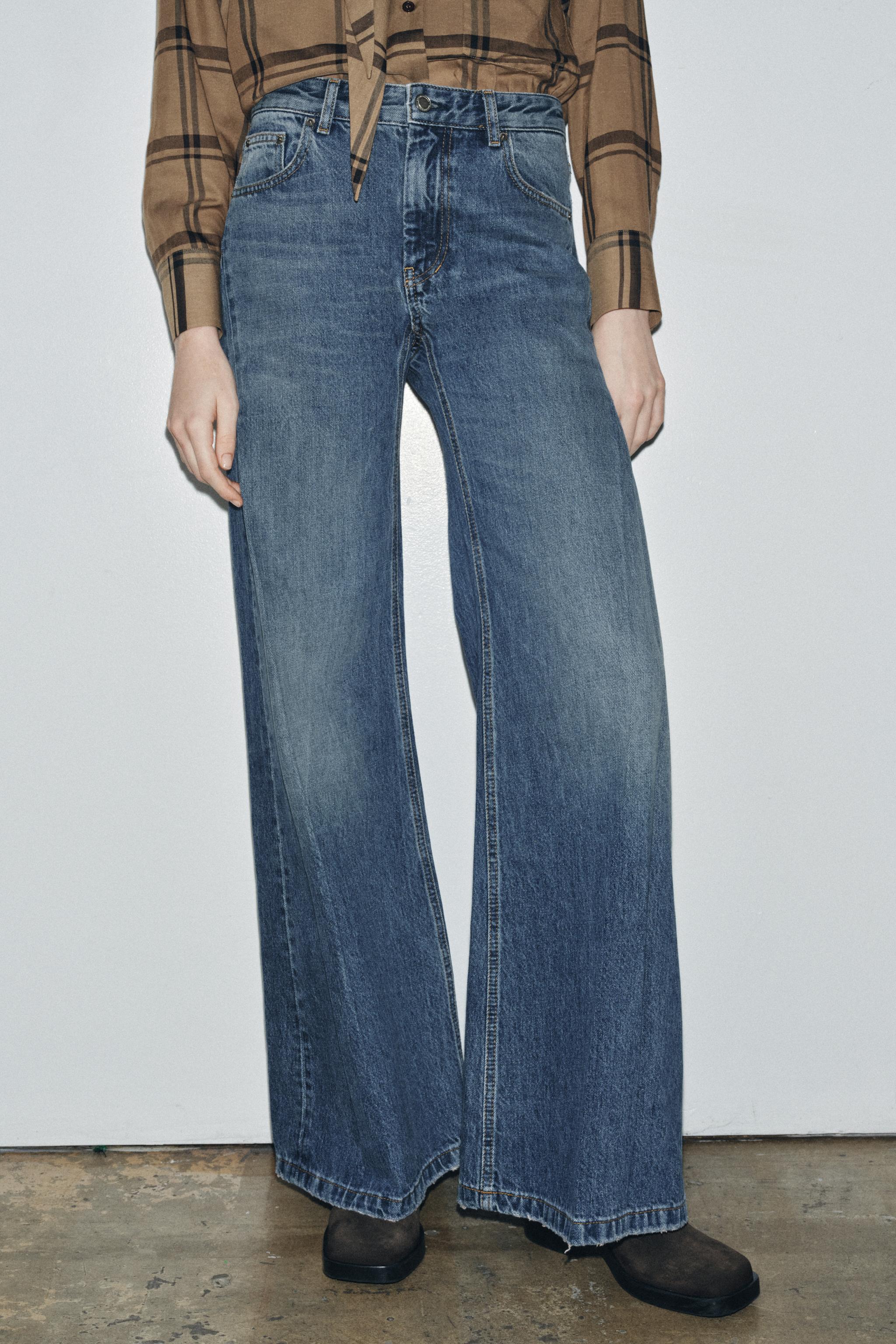ZARA TRF プリーツ入りローライズジーンズ ZARA TRF プリーツ入りローライズジーンズ - メルカリ