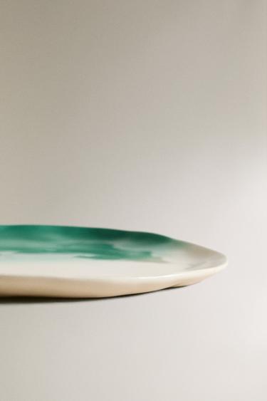 ASSIETTE À DESSERT GRÈS DÉGRADÉ X COLLAGERIE - Vert / Écru de Zara - Image 3