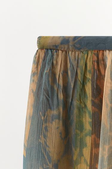 PANTALON AMPlE IMPRIMÉ À OUVERTURES - Multicolore de Zara - Image 4