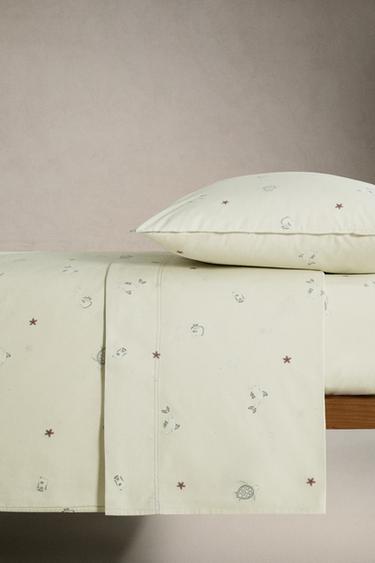 CHILDREN’S SEA PRINT DUVET COVER - Light lime green by Zara - Image 2