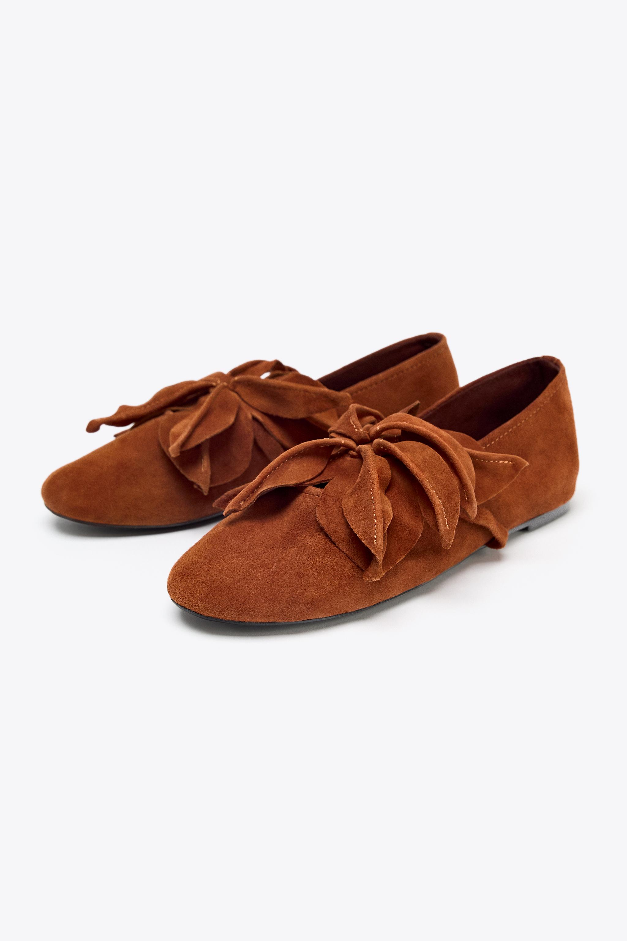 BALLERINES FLEUR EN CUIR