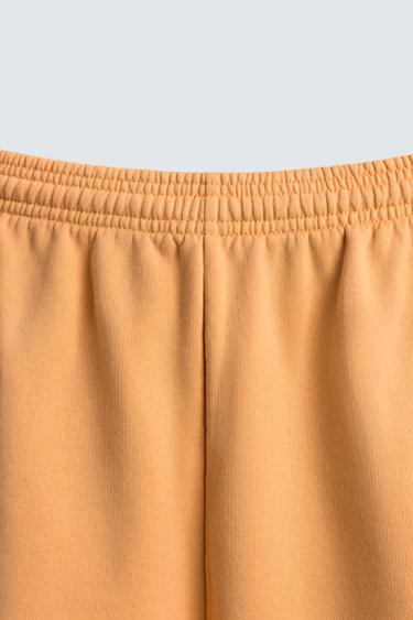 WASHED RELAXED FIT JOGGER BERMUDA SHORTS - Orange by Zara - Image 7