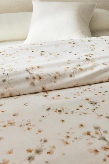 FLORAL PRINT DUVET COVER - Oyster-white by Zara