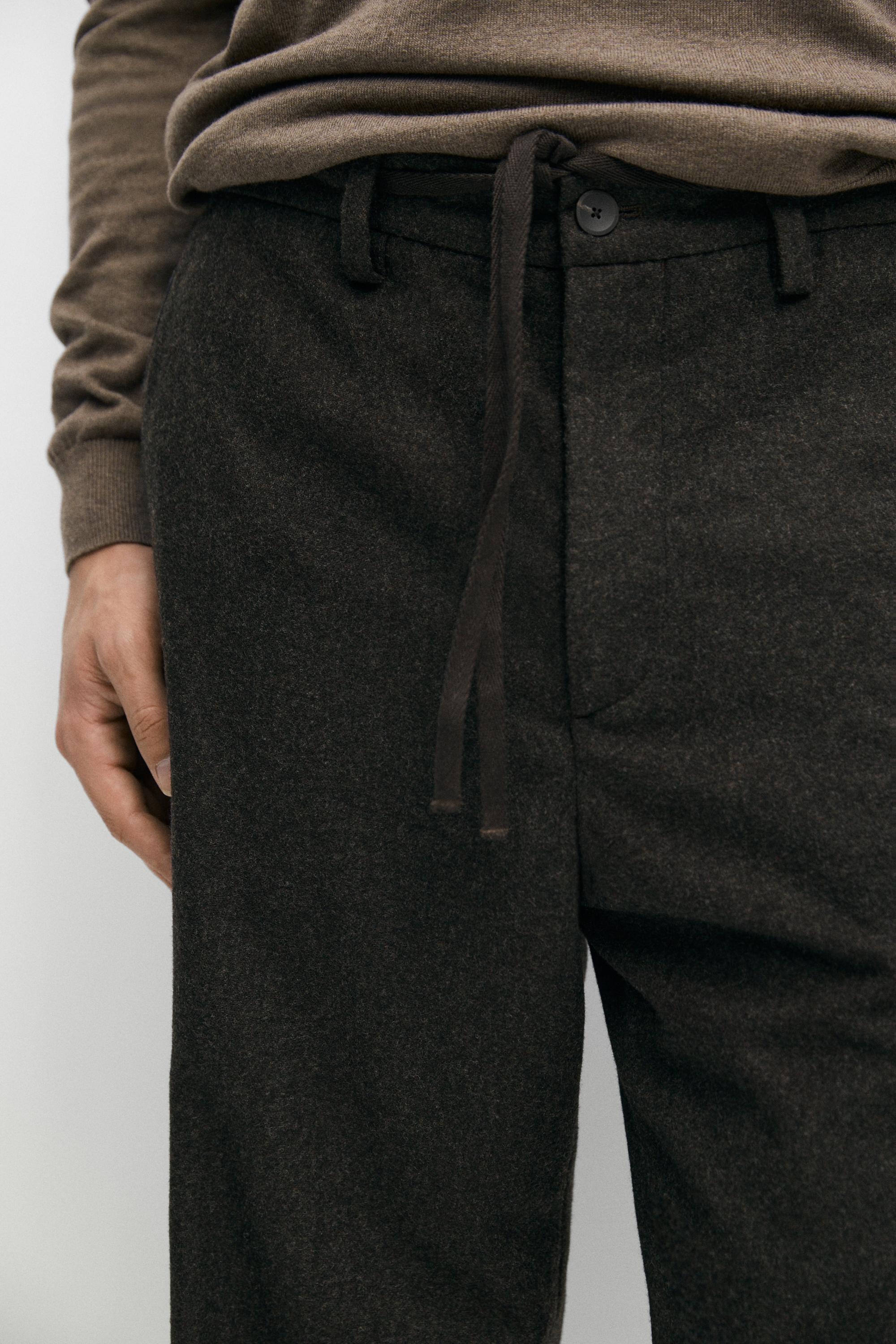 Pants flannel wool blend total look