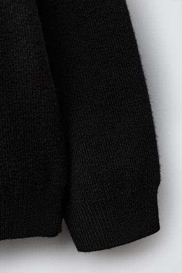 KNITTED HOODIE - Black by Zara - Image 3