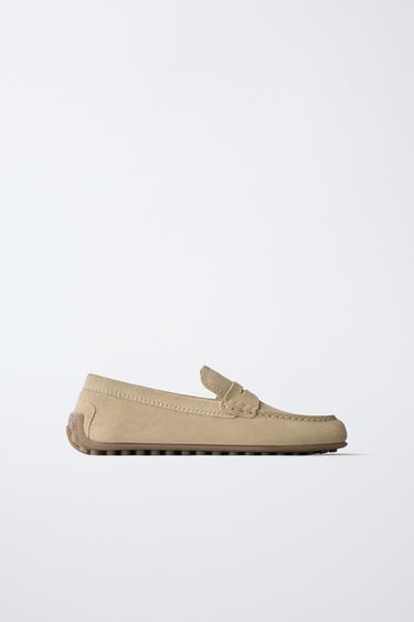 SUEDE LOAFERS - Sand Brown by Zara