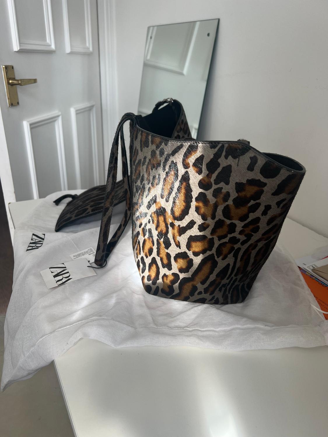 LEATHER ANIMAL PRINT SHOPPER BAG - Image 6