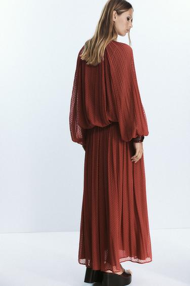 BLOUSE PLISSÉE À POMPONS - Tuile de Zara - Image 4