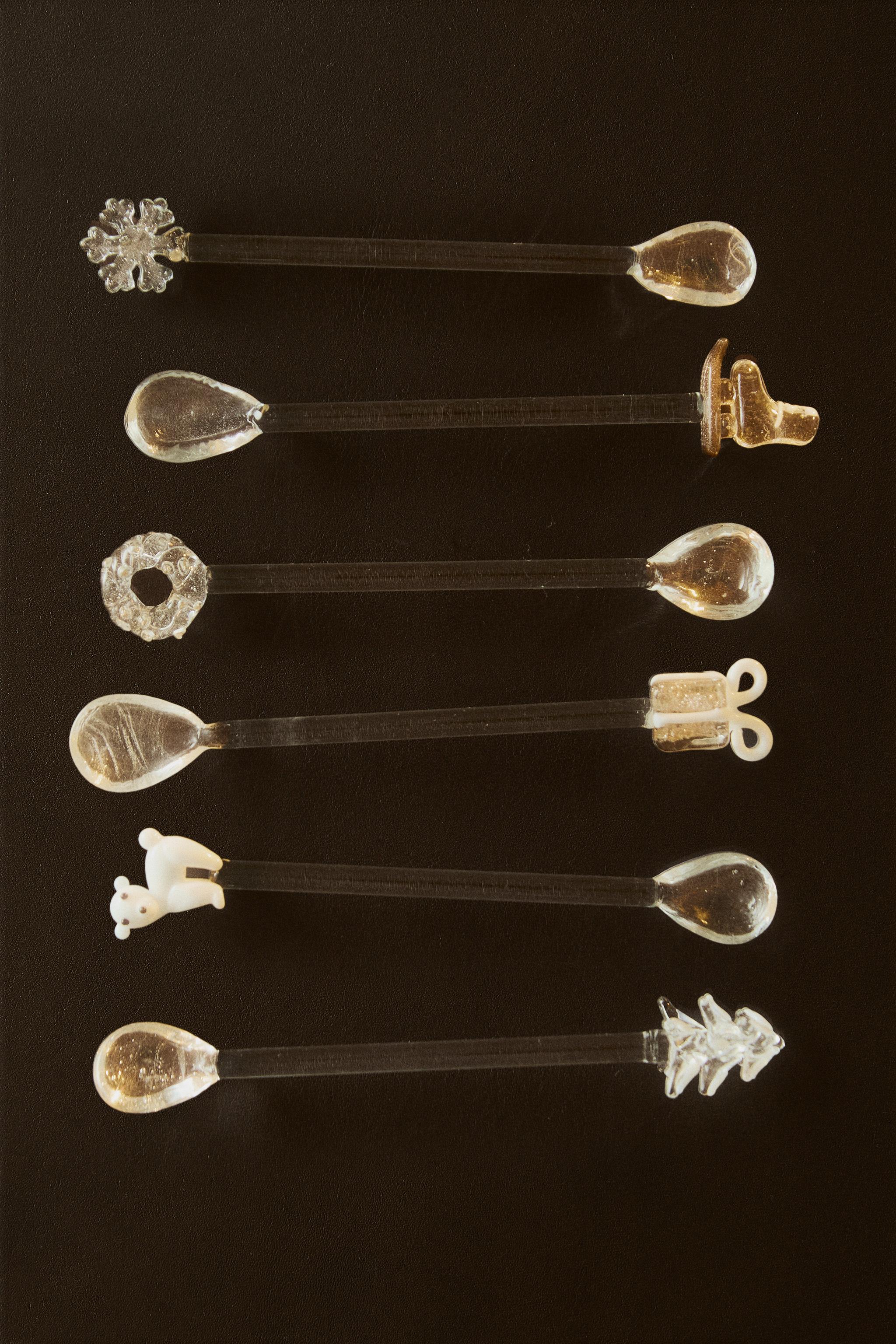 PACK OF CHRISTMAS GLASS DESSERT SPOONS (PACK OF 6)