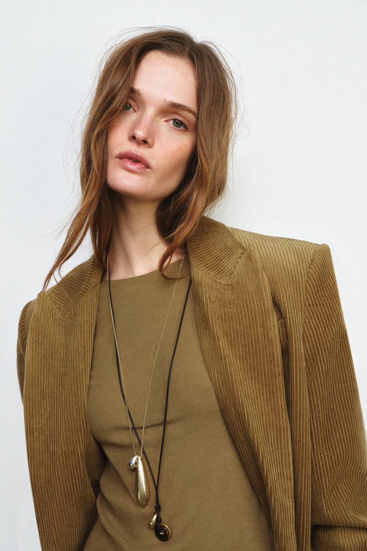 ZARA PACK OF 2 TEARDROP CORD NECKLACES