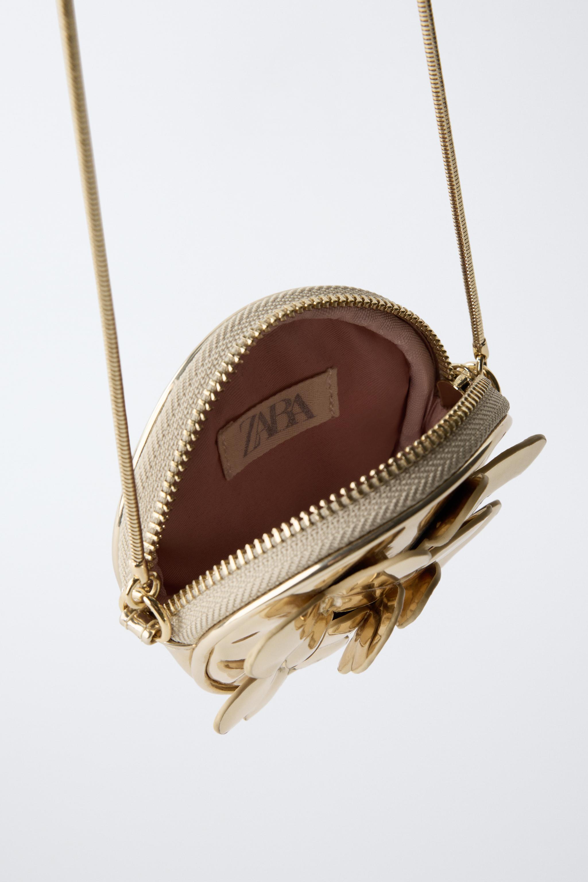 METALLIC FLORAL CROSSBODY BAG - Gold | ZARA United Kingdom display picture 1