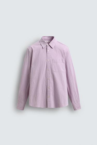 Zara ISPRANA PRUGASTA KOŠULJA – ružičasta / ružičasto-ljubičasta