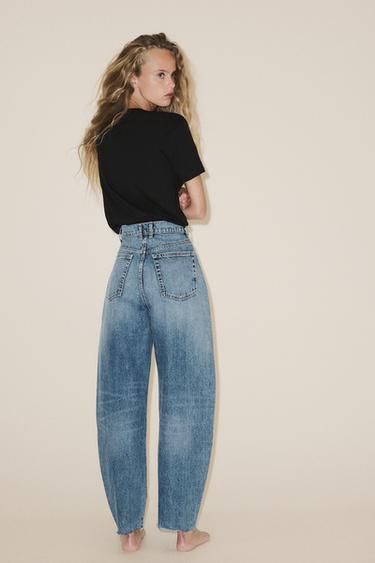 HIGH-WAIST TRF BARREL JEANS - Blue by Zara - Image 5