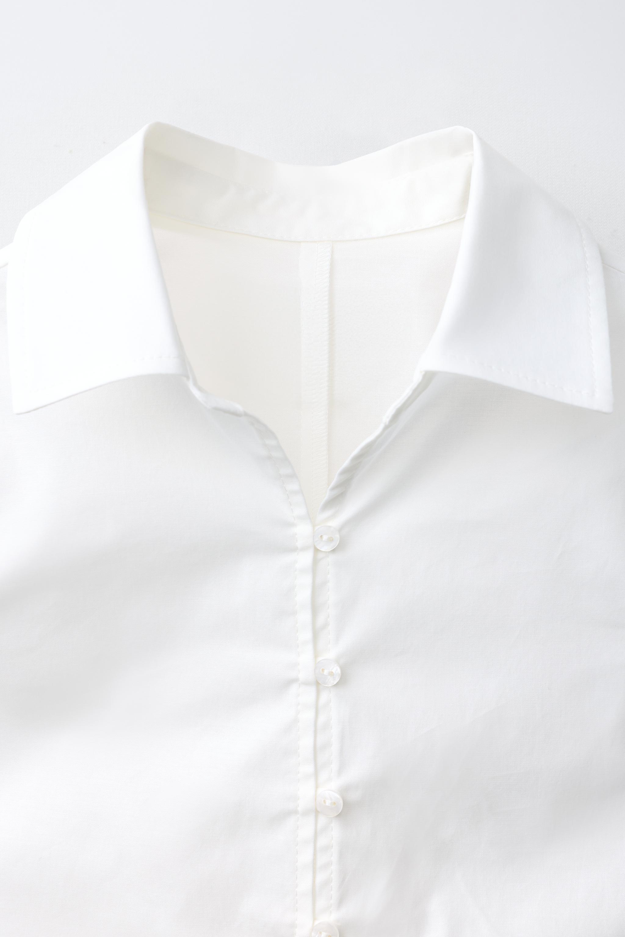 Детские рубашки Zara FITTED RUCHED SHIRT — фото 4