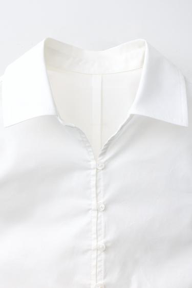 CHEMISE AJUSTÉE À PLIS - Blanc de Zara - Image 2
