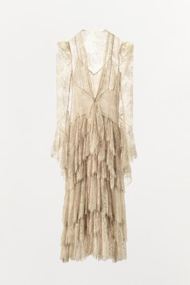 ROBE EN DENTELLE À VOLANTS ZW COLLECTION LIMITED EDITION - Blanc de Zara - Image 3