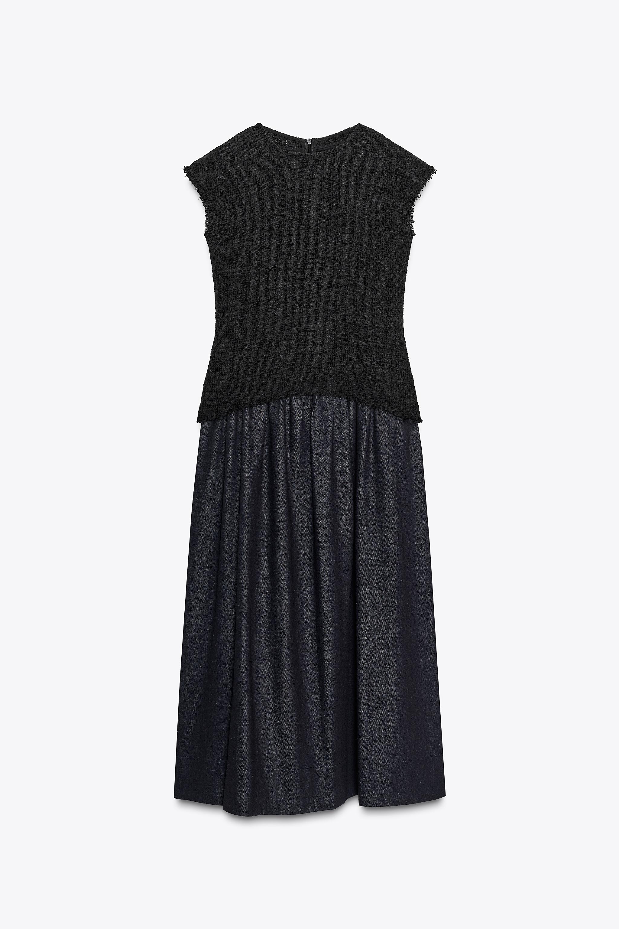 ZW COLLECTION コンビネーションミディ丈ワンピース - ブルー ZW COLLECTION コンビネーションミディ丈ワンピース - ブルー