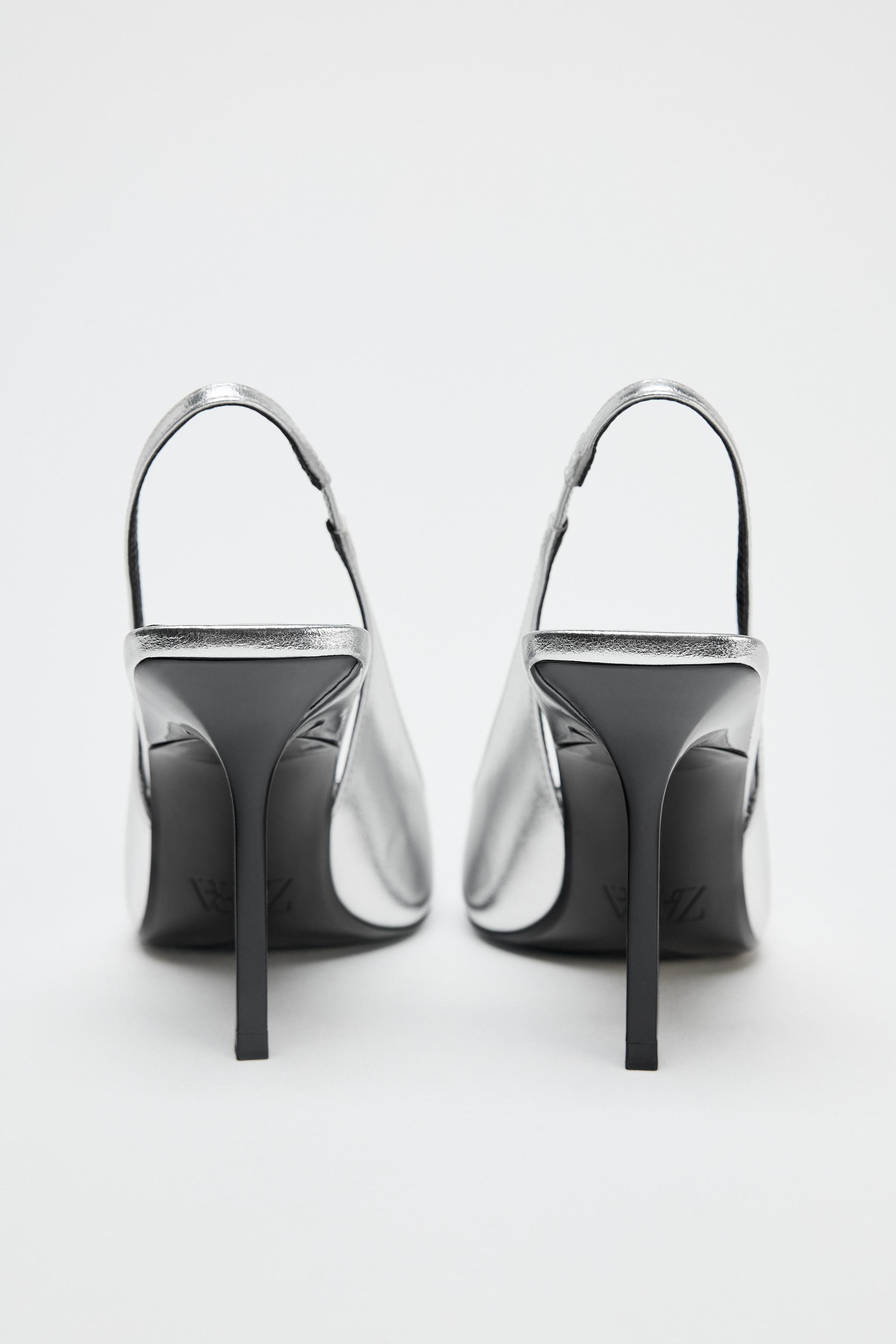 ZARA メタリックハイヒールサンダル 1340/610 メタリックハイヒールサンダル - シルバー | ZARA Japan / 日本