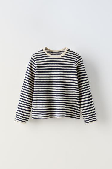 ФУТБОЛКА АЖУРНОЙ ВЯЗКИ КОНТРАСТНОГО ЦВЕТА — МОРСКОЙ СИНИЙ от Zara — изображение 0