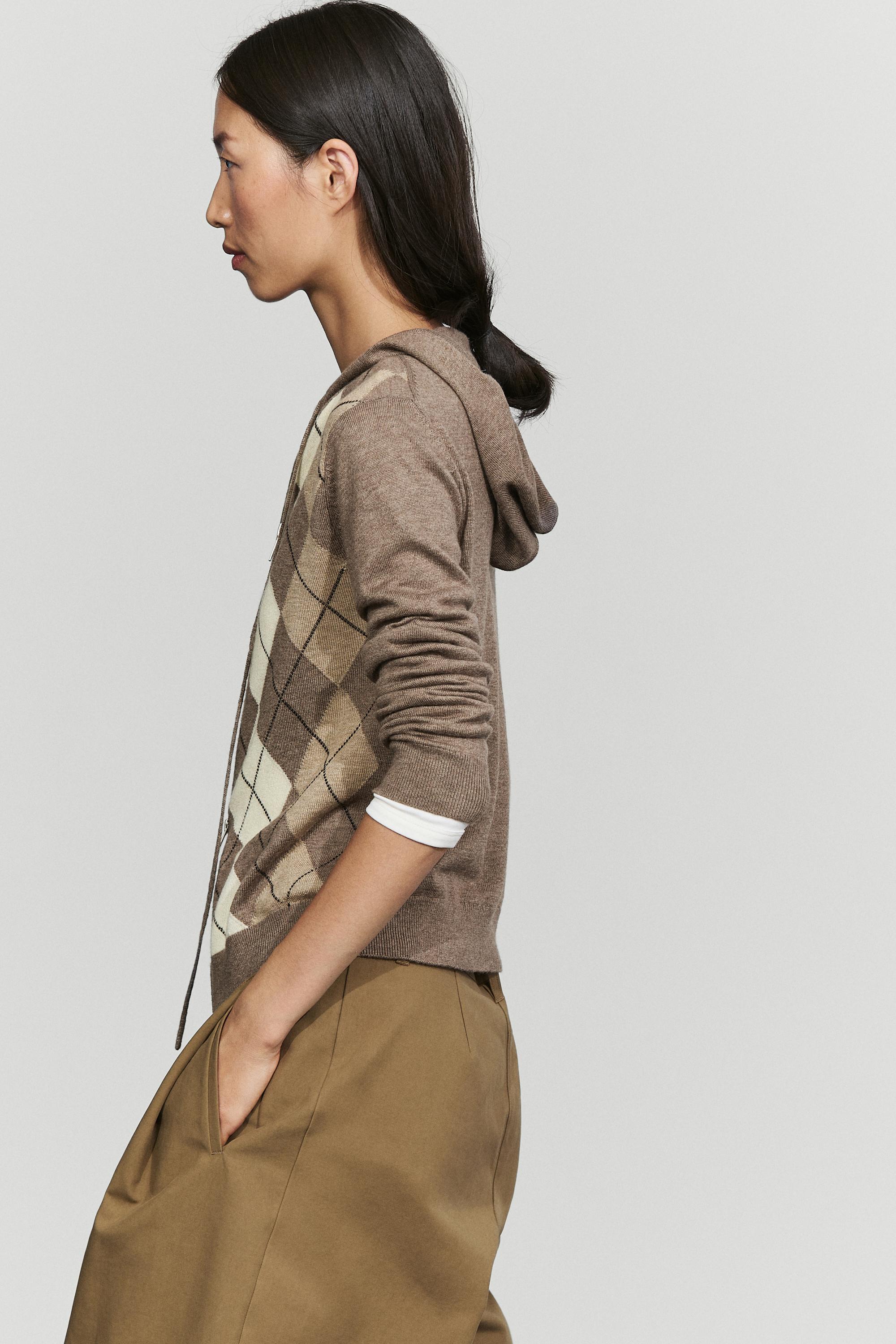 Cardigan en maille zippé à capuche