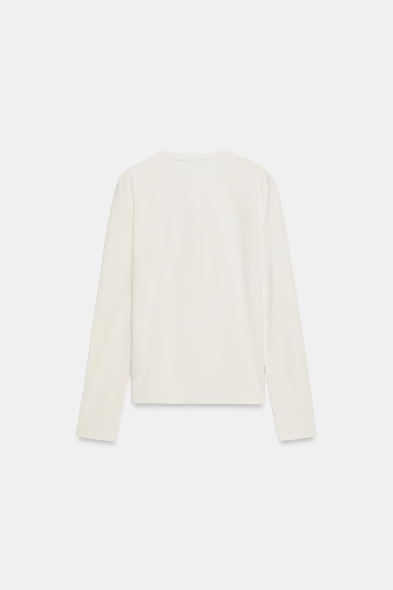 LONG-SLEEVE INTERLOCK T-SHIRT — Ecru