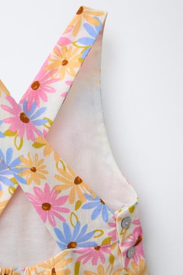 FLORAL LINEN BLEND JUMPSUIT - Multicoloured by Zara - Image 2