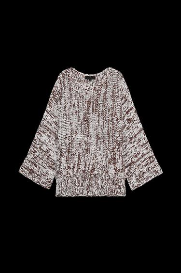 JERSEY PUNTO COMBINADO - marron/blanco de Zara - Imagen 0