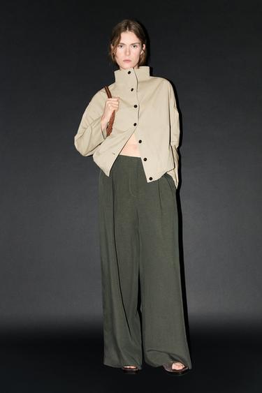 Veste bomber col cheminée - Vert clair de Zara