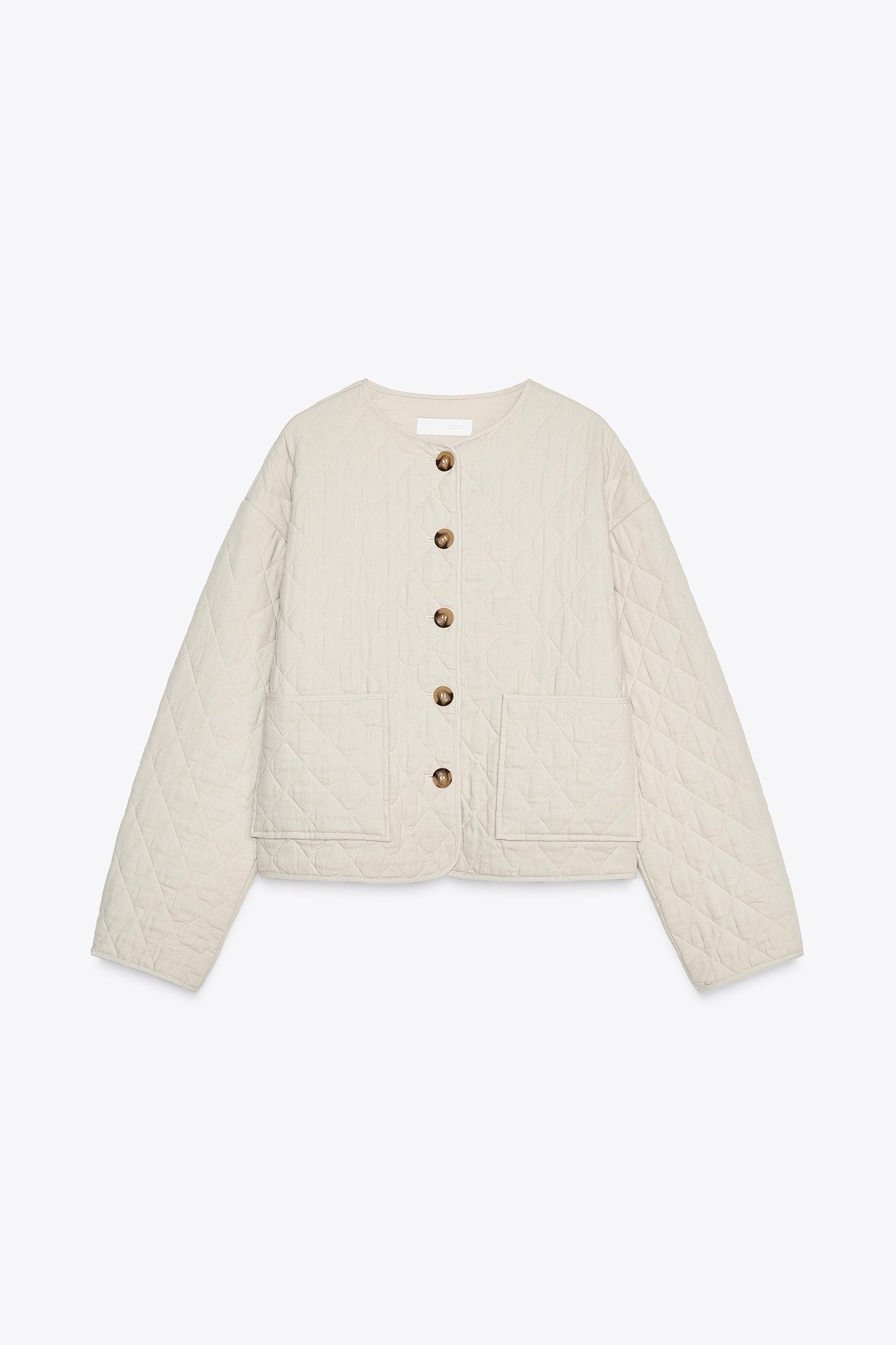 PADDED LINEN JACKET - Stone | ZARA Australia