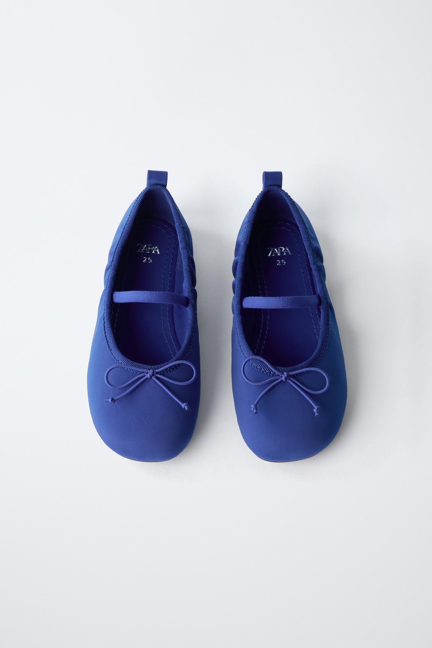 Детские балетки Zara Bow Ballet Flats, цвет: Синий — фото 5