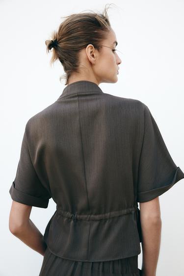 CHEMISE SAFARI À MANCHES COURTES - Marron de Zara - Image 3