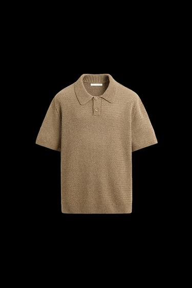 POLO PUNTO CROCHET - Tostado de Zara - Imagen 0
