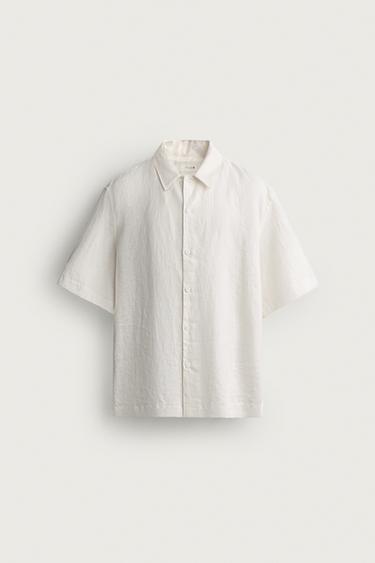 CAMISA RELAXED FIT 100% LINO - Blanco de Zara
