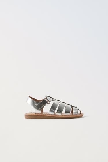 METALLIC CAGE SANDALS - Silver by Zara