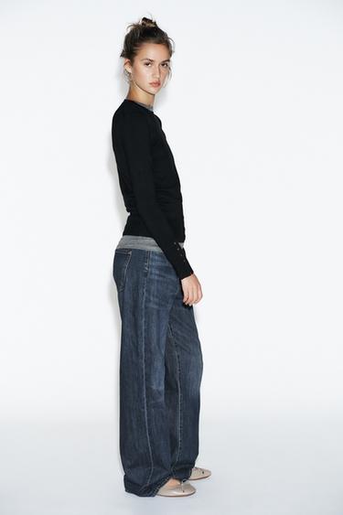 PULL EN MAILLE LISSE BASIQUE - Noir de Zara - Image 2