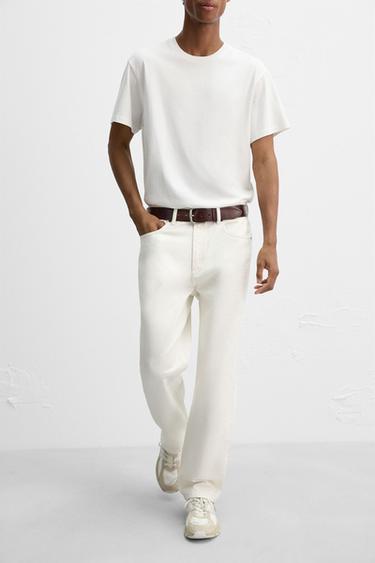 STRAIGHT ANKLE FIT JEANS - White by Zara - Image 5