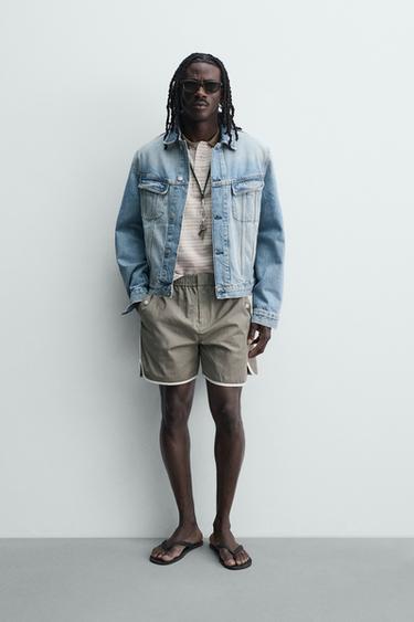 BERMUDAS TÉCNICAS CONTRASTE - cru/caqui de Zara - Imaxe 0