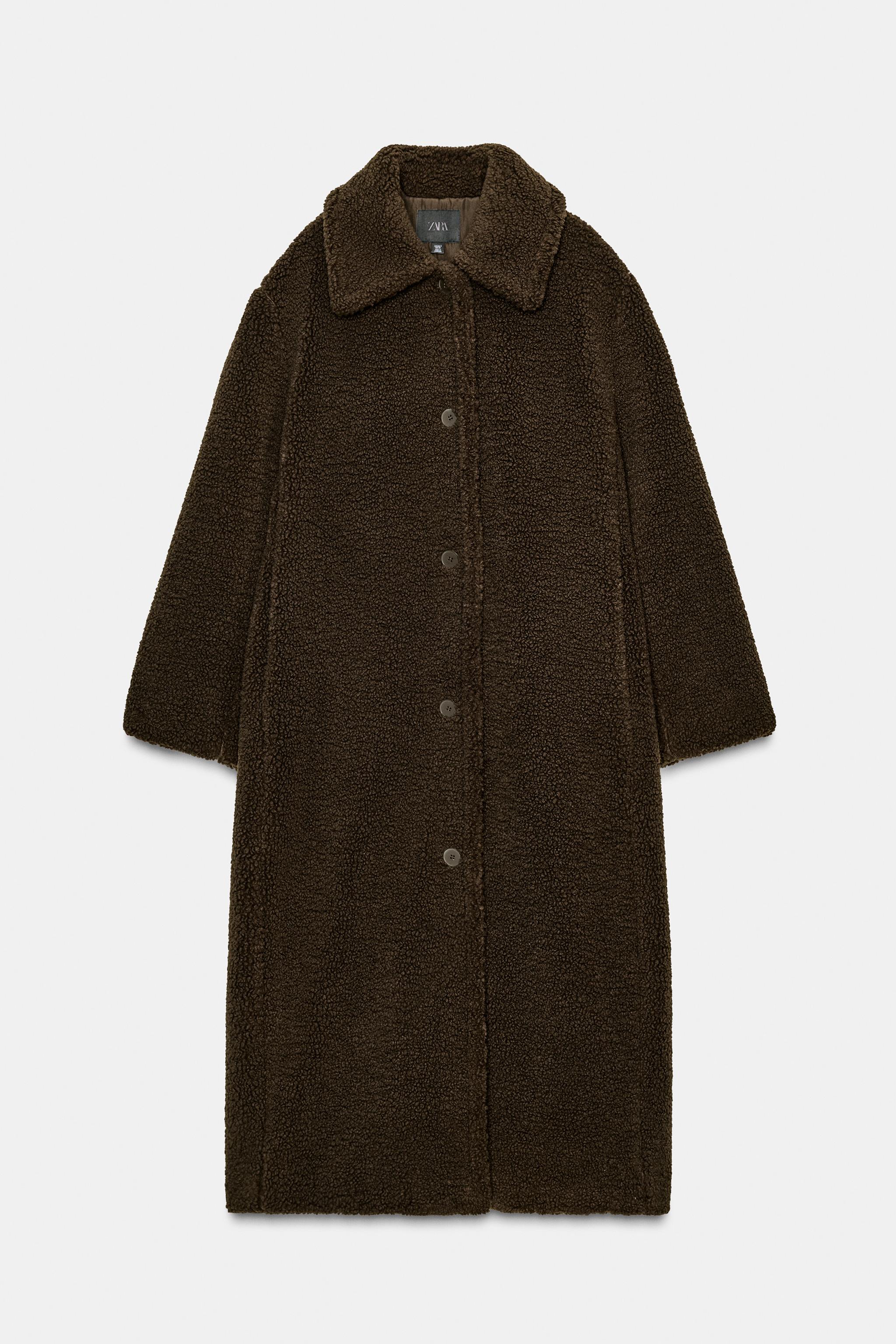 ボア生地コート - ダークブラウン | ZARA Japan / 日本