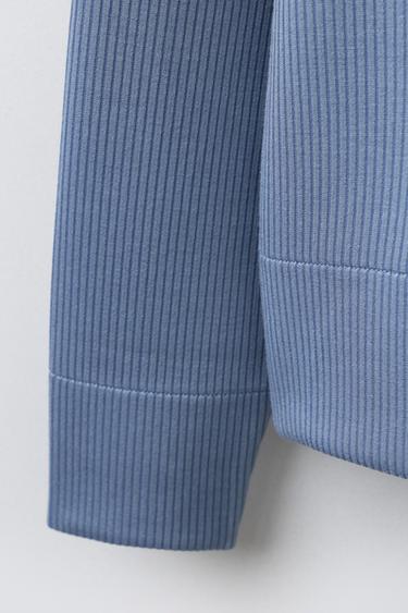 RIB SWEATSHIRT WITH MODAL - Blue by Zara - Image 3
