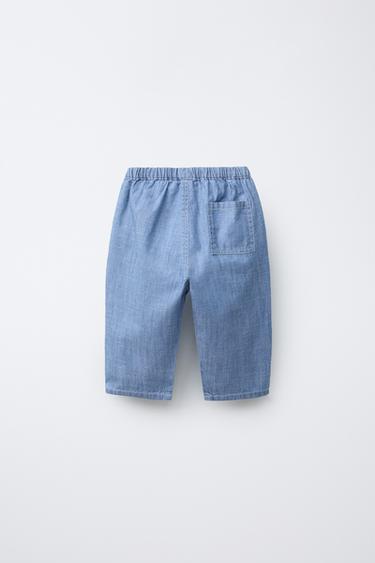 PANTALON DENIM BAGGY FLUIDE - Bleu moyen de Zara - Image 1