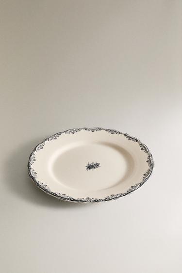 DINNER PLATE WITH PLACEMENT DESIGN - Blue / Grey by Zara - Image 1