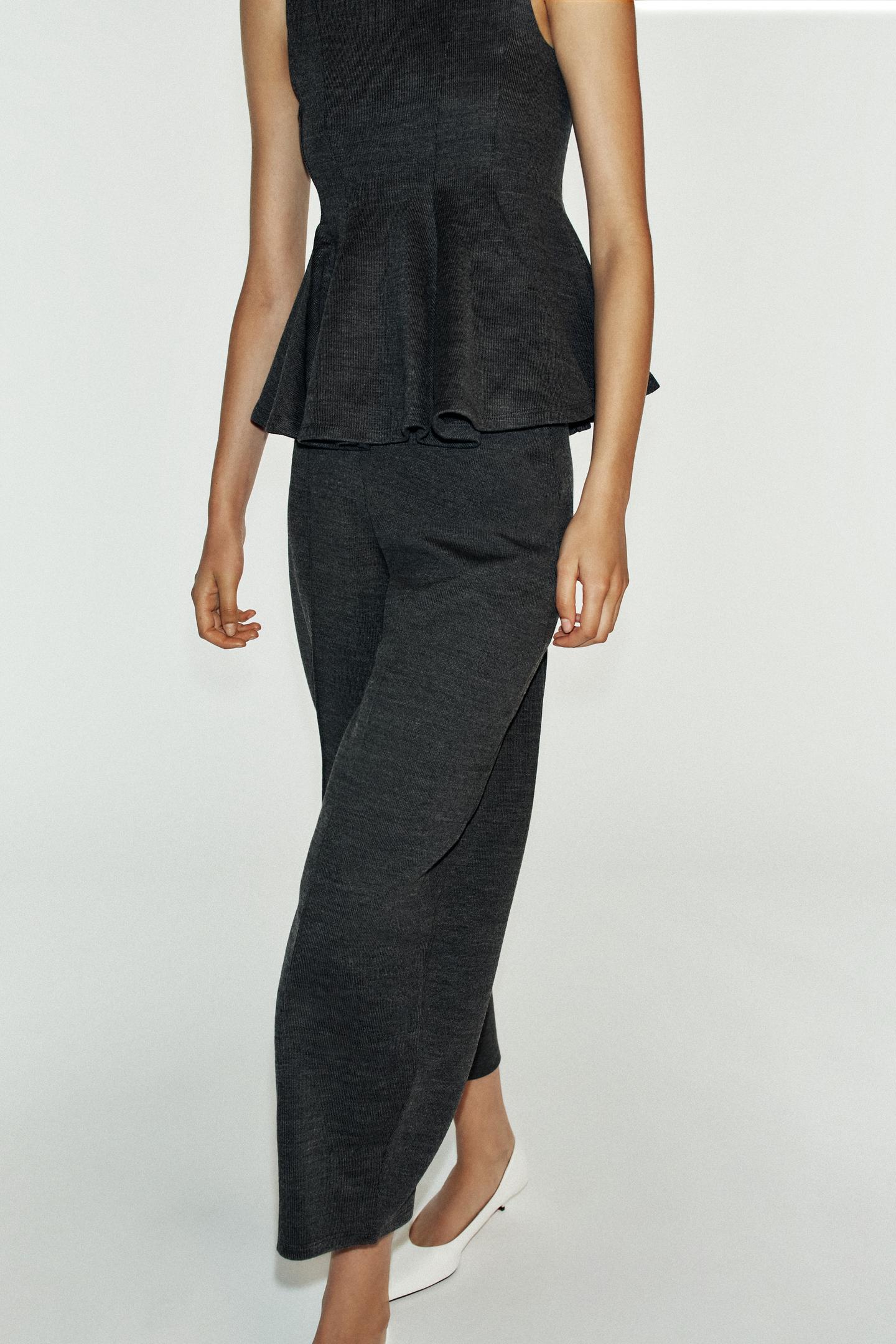 Женские брюки Zara Soft Barrel-Leg, цвет: Антрацитовый серый — фото 2