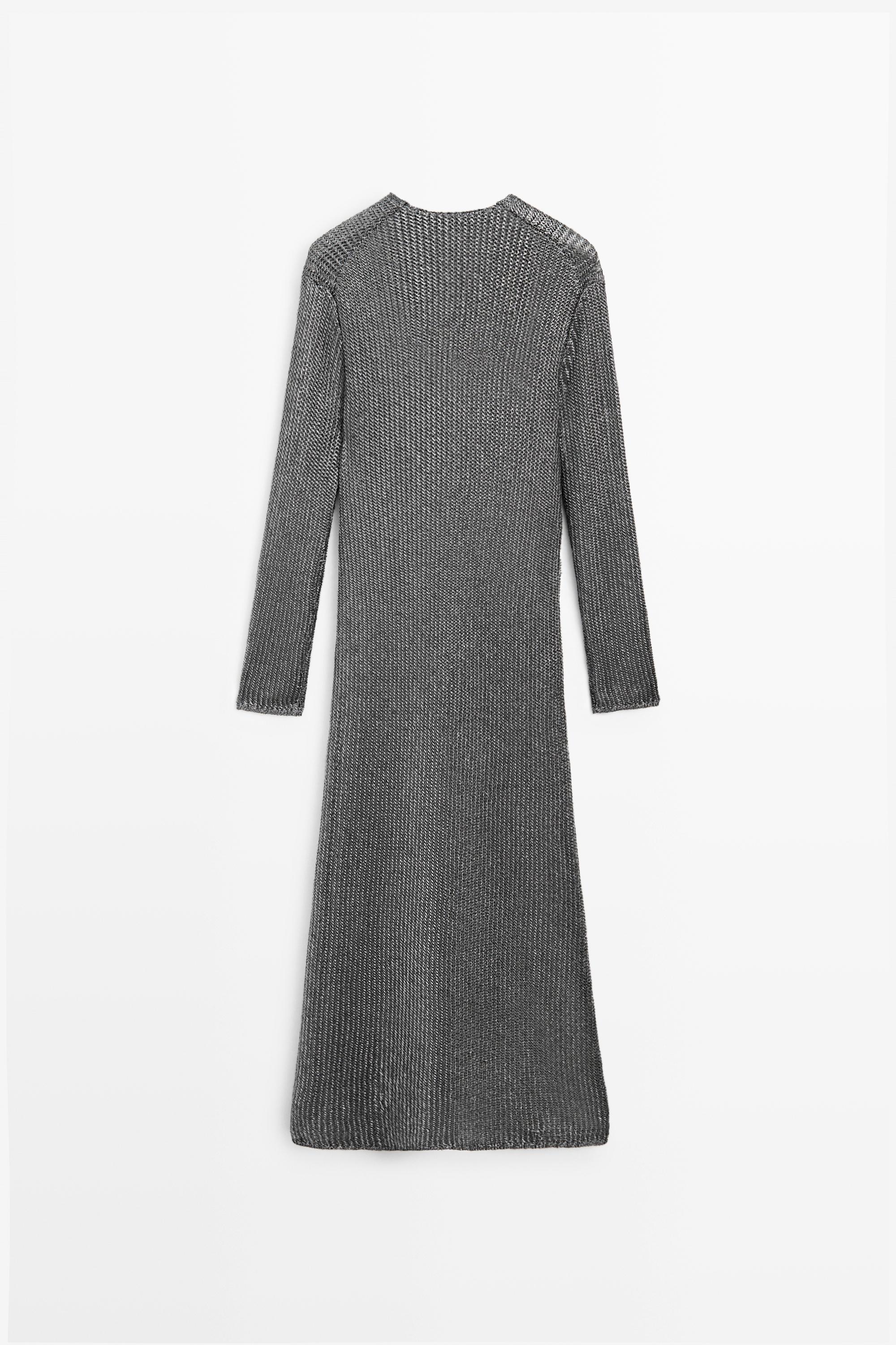 zara long knit dress Zara long pleated knit dress in black. Brand new