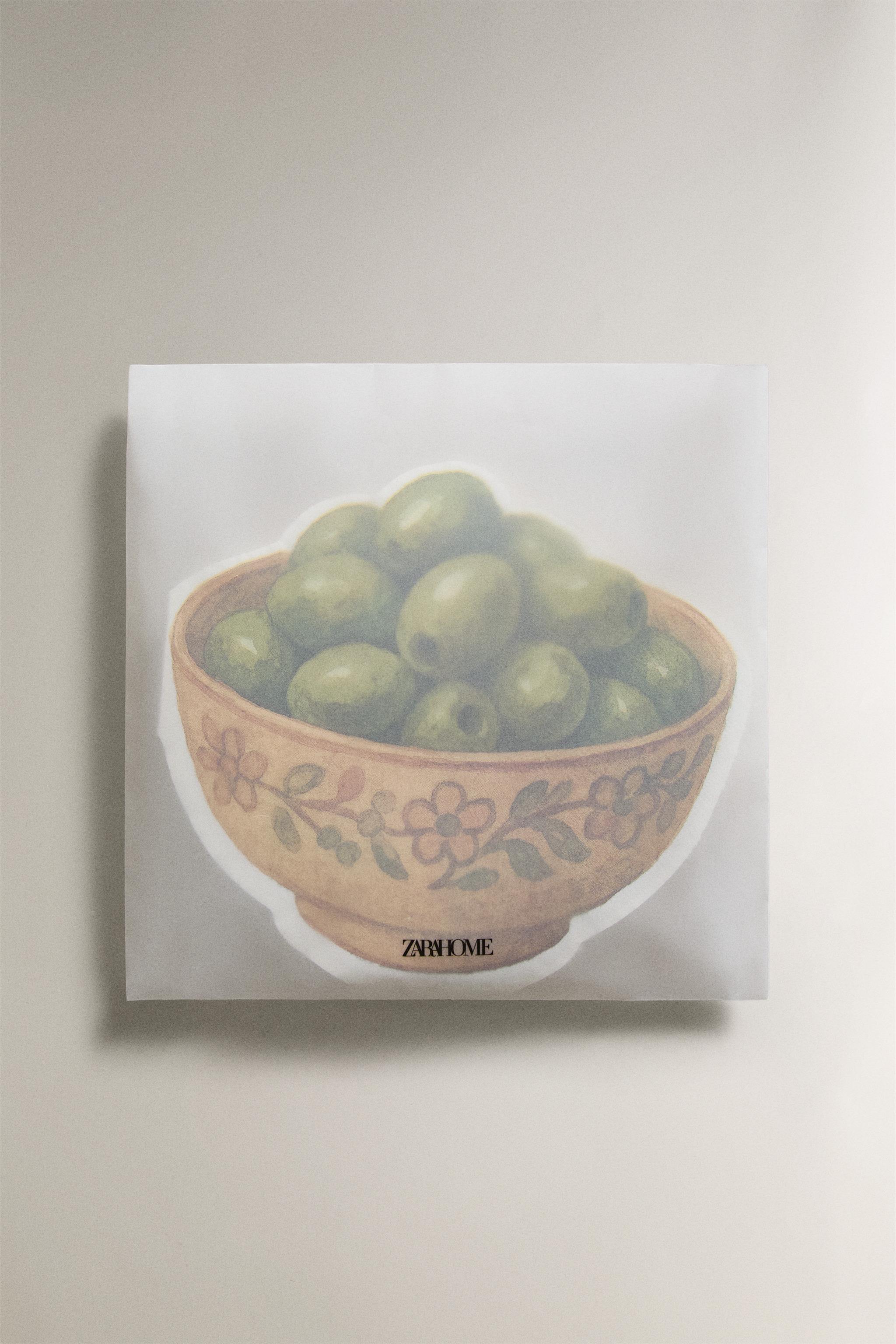 LOT SERVIETTES PAPIER OLIVES (LOT DE 20)
