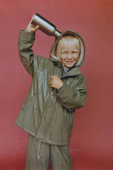 RUBBERISED WATER-REPELLENT FAUX SHEARLING JACKET - Khaki by Zara - Image 10