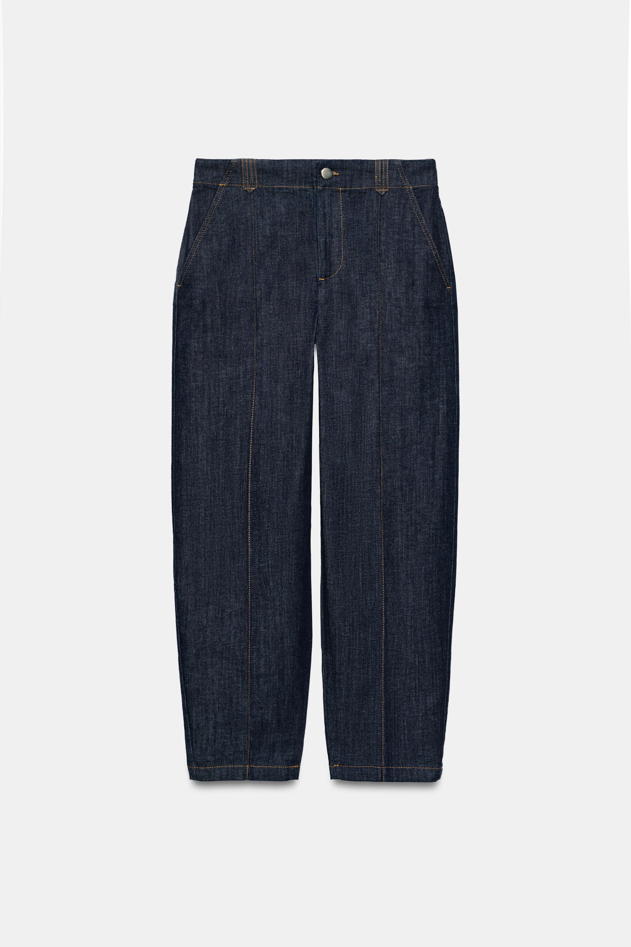 Женские брюки Zara Z1975 CARROT FIT DENIM PANTS — фото 7